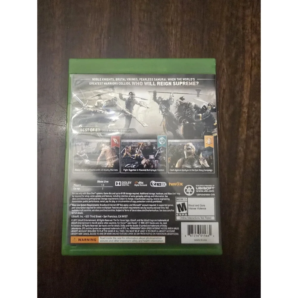 For Honor Xbox One Ser X BACKWARD COMPATIBLE Video Game Tested